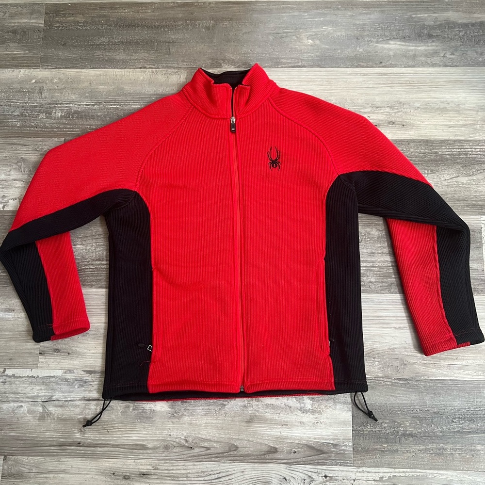 Spyder Men's Steller Full Zip Sherpa Lined Fleece Jacket, Racing Red